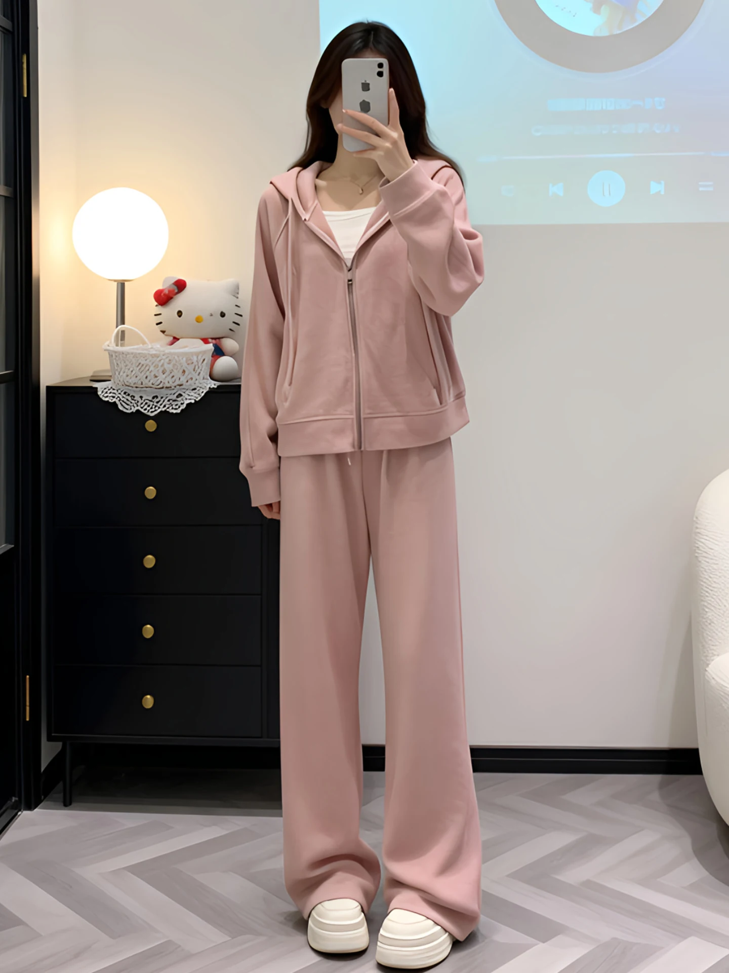 

Loose Lazy Style Hoodie Set Women's Spring Autumn Casual Wide Leg Pants Two Piece Set Comfortable Breathable Fashionable