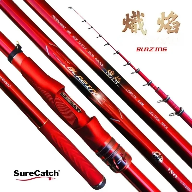 SureCatch Rock Fishing Rod ISO Sea Fishing Rods Carbon Ultra Light Ultra Soft Square Diagonal Guide Ring Tackle Pesca 1.2#1.5#3#