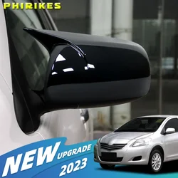 Rearview Side Mirror Covers Caps Toyota Corolla 2007-2013 Vios Yaris Sedan P90 2008-2013 Gloss Black Car Replacement