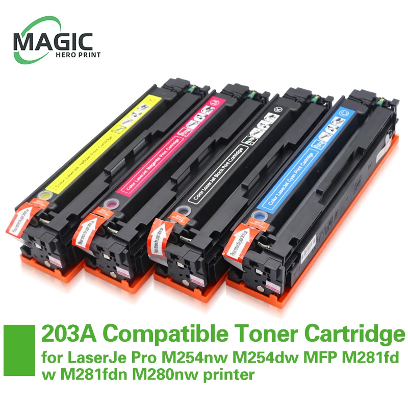 

NEW 4Color Compatible for hp 203A CF540A 540a toner cartridge LaserJe Pro M254nw M254dw MFP M281fdw M281fdn M280nw printer