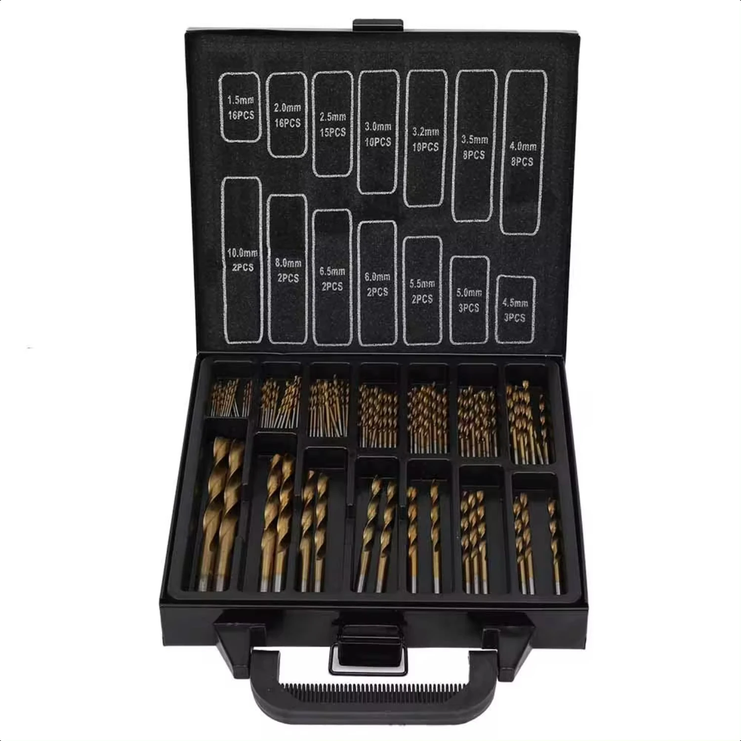 99PCS/Set Twist Drill High Speed Steel -plated Twist Drill Steel Plate Drill Mixed Drill Plastic Boxes