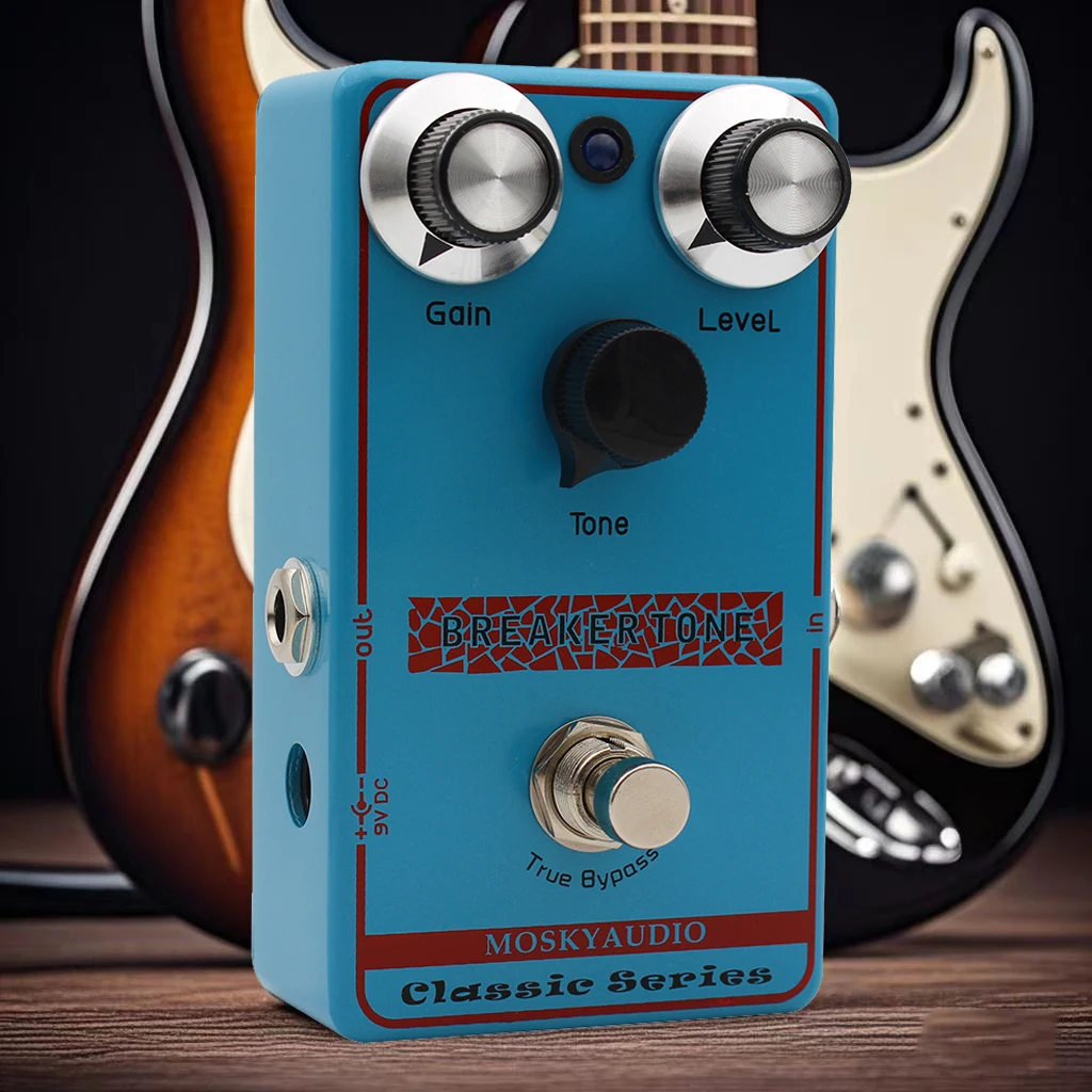 Mosky Breaker Tone Classic Blues Drive Pedal de efecto de guitarra True Bypass, Pedal de guitarra Overdrive de baja ganancia