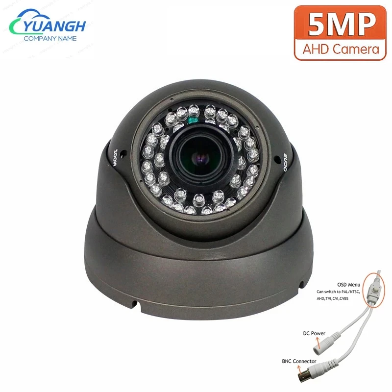 

5MP Security AHD Camera Metal Dome Vandal Proof 2.8-12mm Lens 4X Manual Zoom Indoor Analog Home Camera IR Night Vision