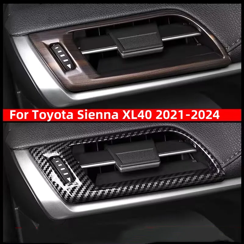 LHD Center Console Left Right Air Conditioning Outlet Vent Trim Covers Car Accessories Decoration For Toyota Sienna 2021-2024