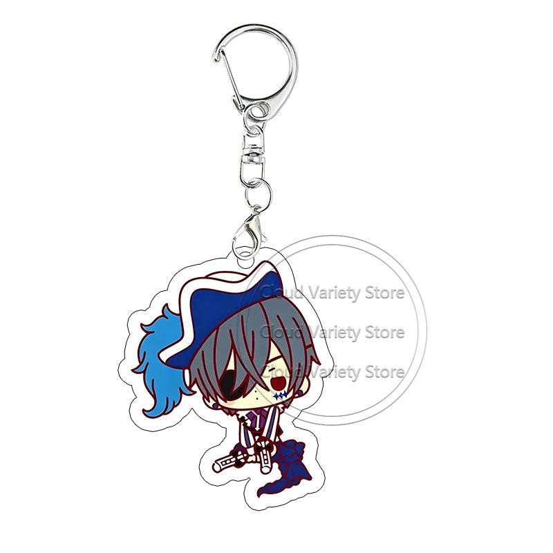 Black Butler Acrylic Keychain Grell Sutcliff Ciel Keyring Alois Trancy Bag Pendant Decor Accessories Anime Cartoon Birthday Gift view 6