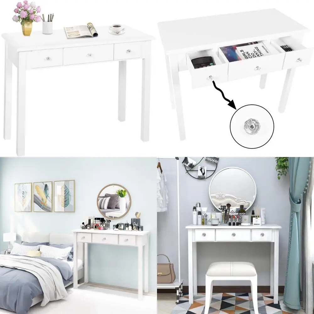 

Небольшой письменный стол для домашнего офиса с выдвижными ящиками для спальни, учебный столик для взрослых/студентов, туалетный столик для макияжа, экономия места Gi