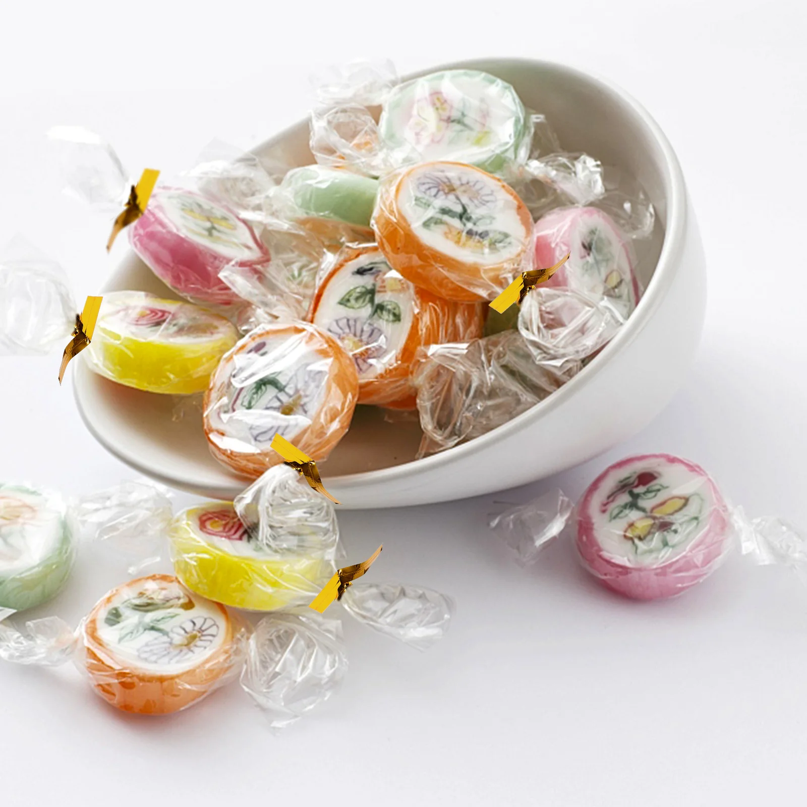 

Gold Silver Cable Ties Lollipop Twisted Goodie Bags Sealing Gift Bread Snack Reusable Craft Packaging Decorative