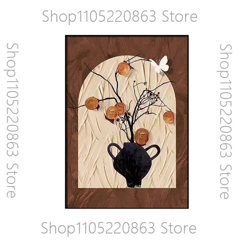 French desktop table setting retro living room decoration painting antique background wall hanging painting