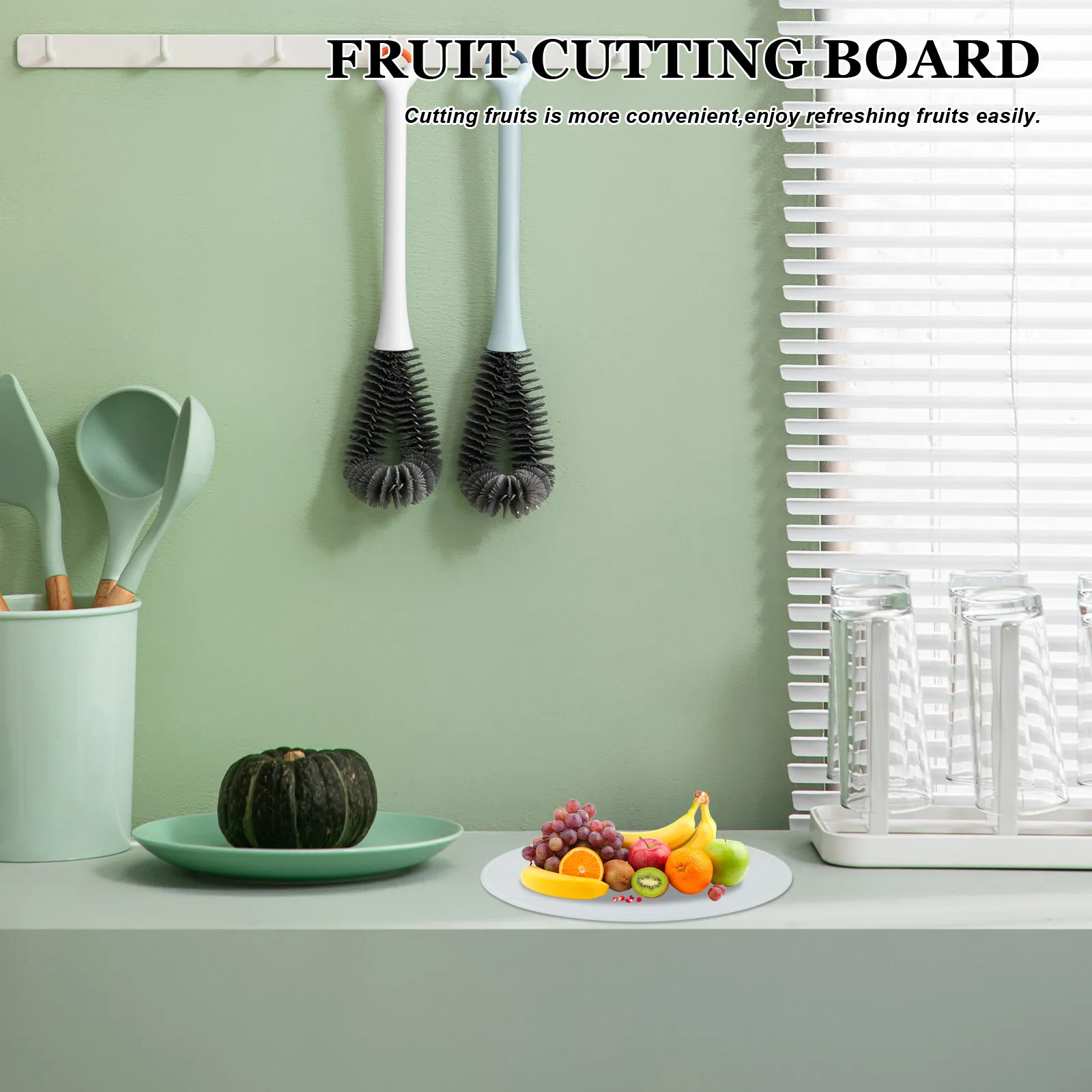 

Tempered Glass Kitchen Cutting Board 30x20cm Non-Slip Surface for Fruit Vegetable Meat Chopping Cooking Tool Household Prep