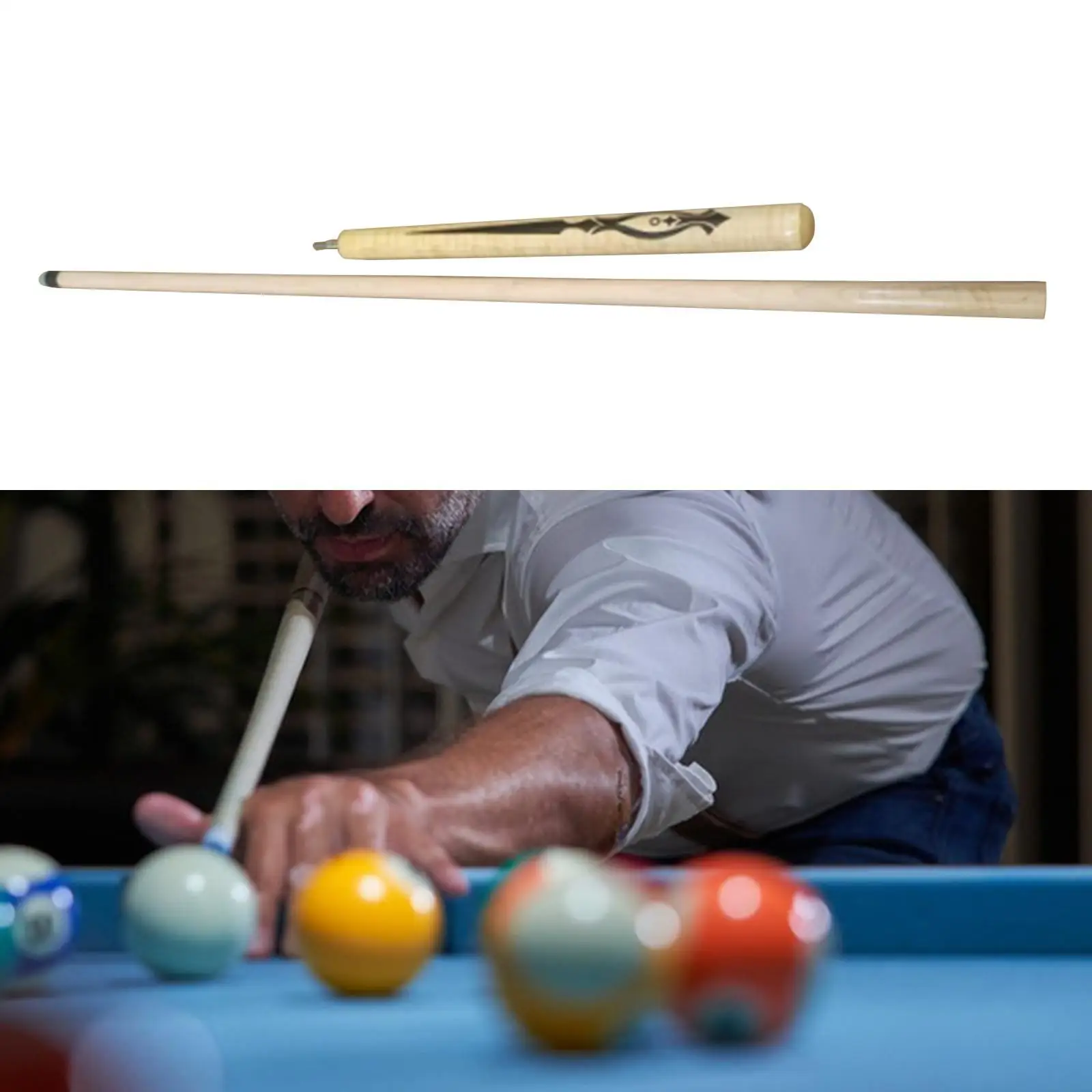 

Billiard Pool Cue Stick Punch Cue Split 42" Wooden Billiard Cue Pool Cue Pool Stick for Games Training Practice Bars Adults