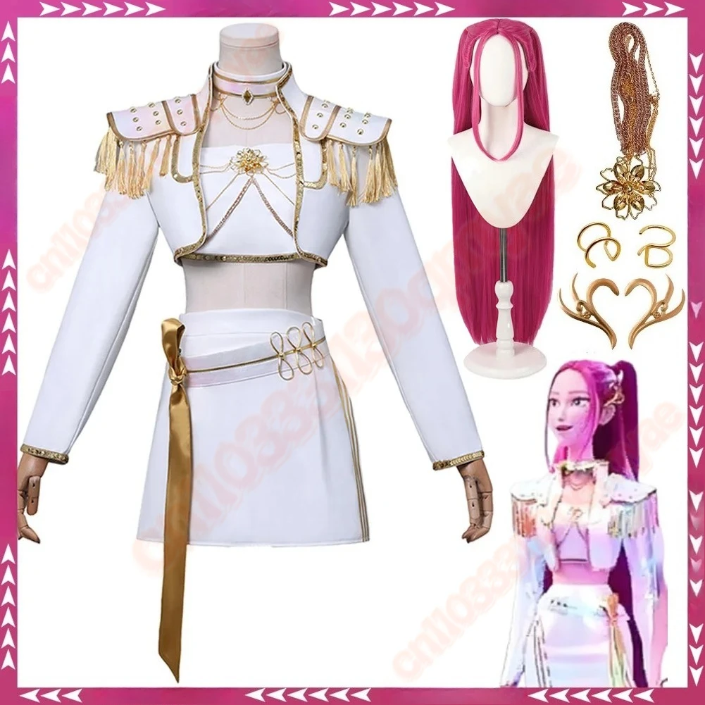 KPop 미라 코스프레 의상 여성용, 판타지 화이트 무대 의상, 성인용 변장, 할로윈 파티 의상