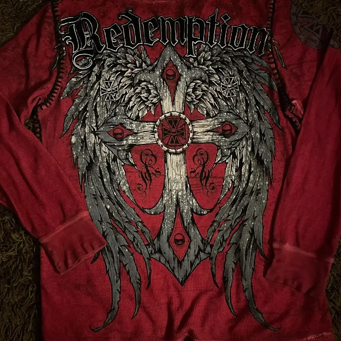 Camiseta de manga larga de Affliction Y2K, nueva camiseta de gran tamaño con cuello redondo de Hip Hop para hombre y mujer, ropa gótica informal,