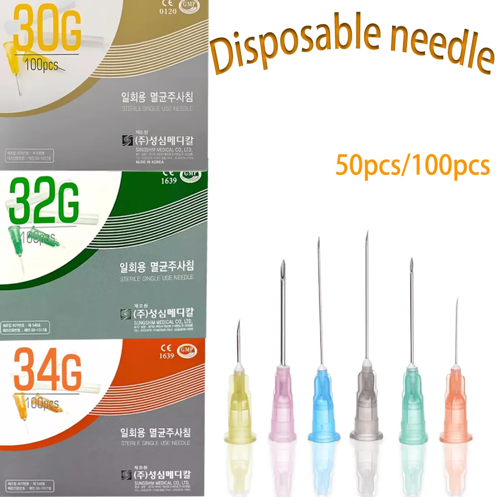 Painless Small Needle Syringe Cosmetic Injection Tool for Medical And Health  30G13mm 32G 34G