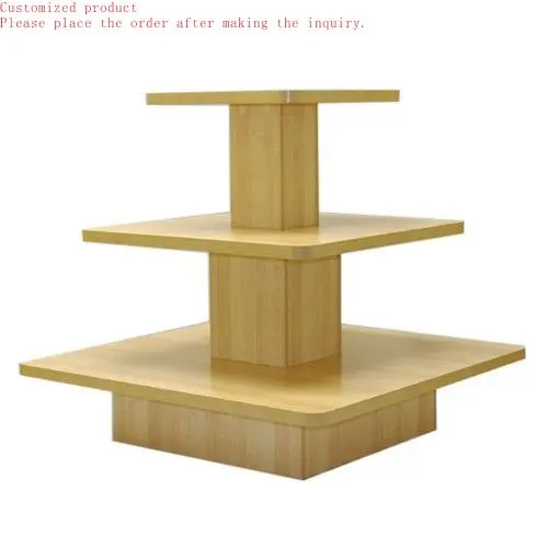 

Custom.Wood MDF Maple 3 Tier Square Table for Retail Store Fixture Display