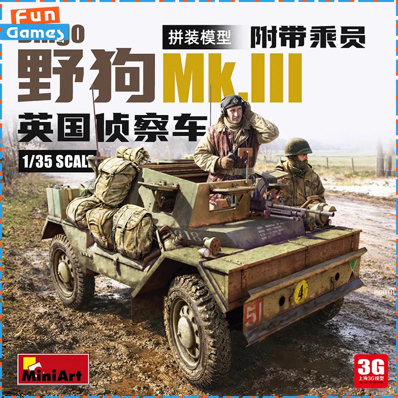 

British Dingo Mk.Iii Scout Car Miniart 53088 With Crew Figures 1/35 Detailed Military Static Display Assembly Kit For Boy Gifts