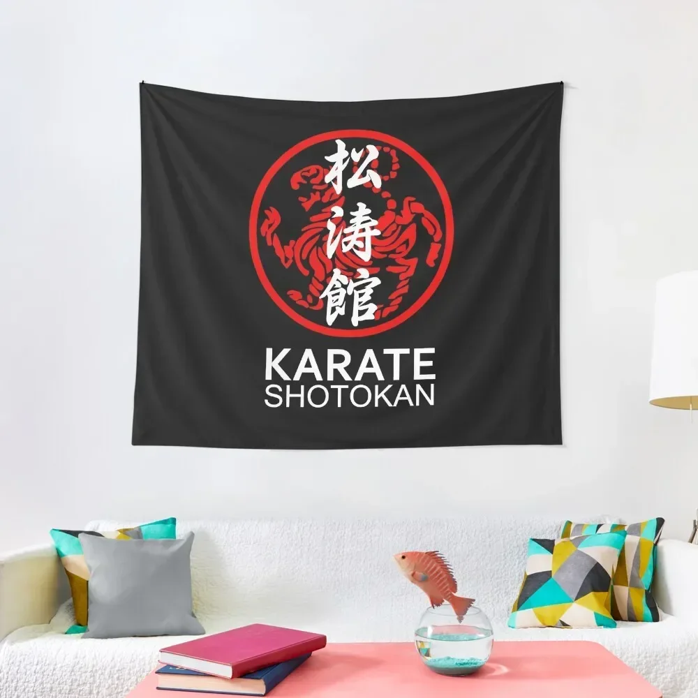 

Shotokan Karate Symbol and Kanji White Text Tapestry Bedroom Decor Bedroom Decor Aesthetic Tapestry