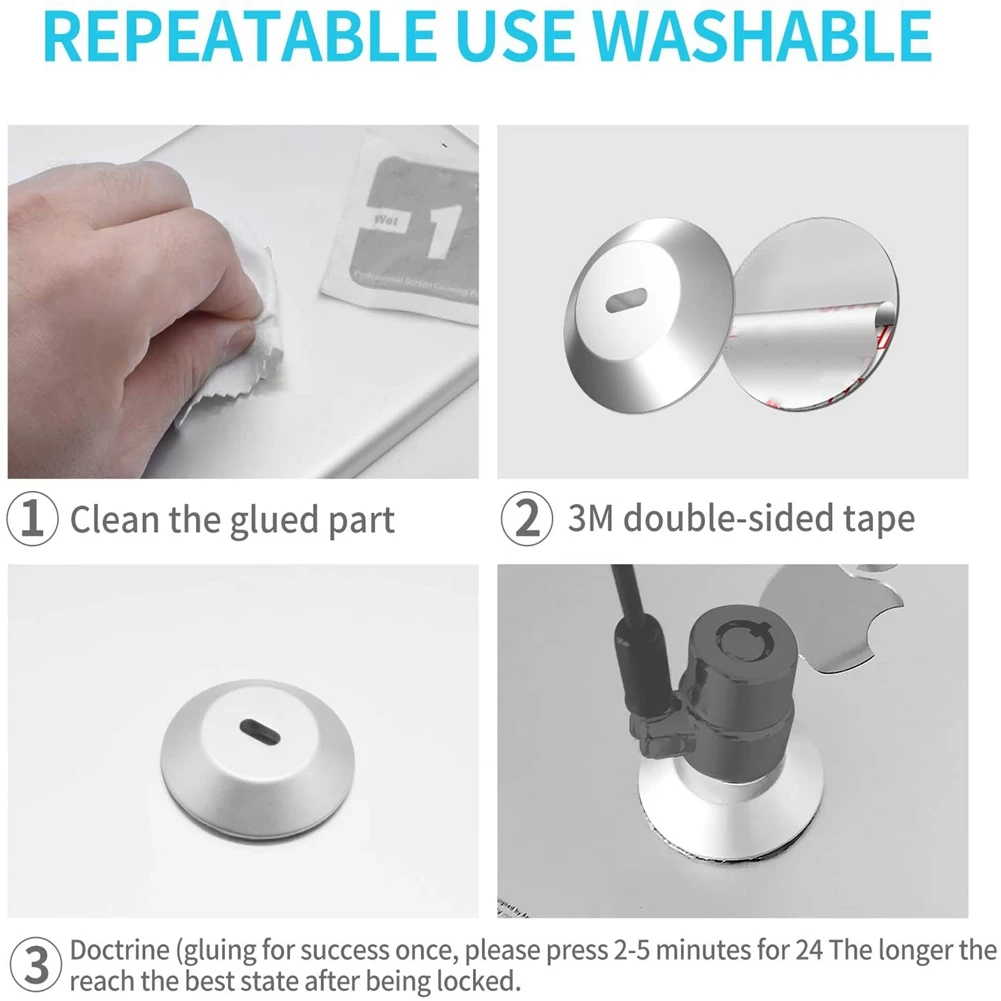 Anchor Plate Adhesive Security Plate with Slot for Cables to Lock Down Laptops, Tablets, Monitors, Smart Phone