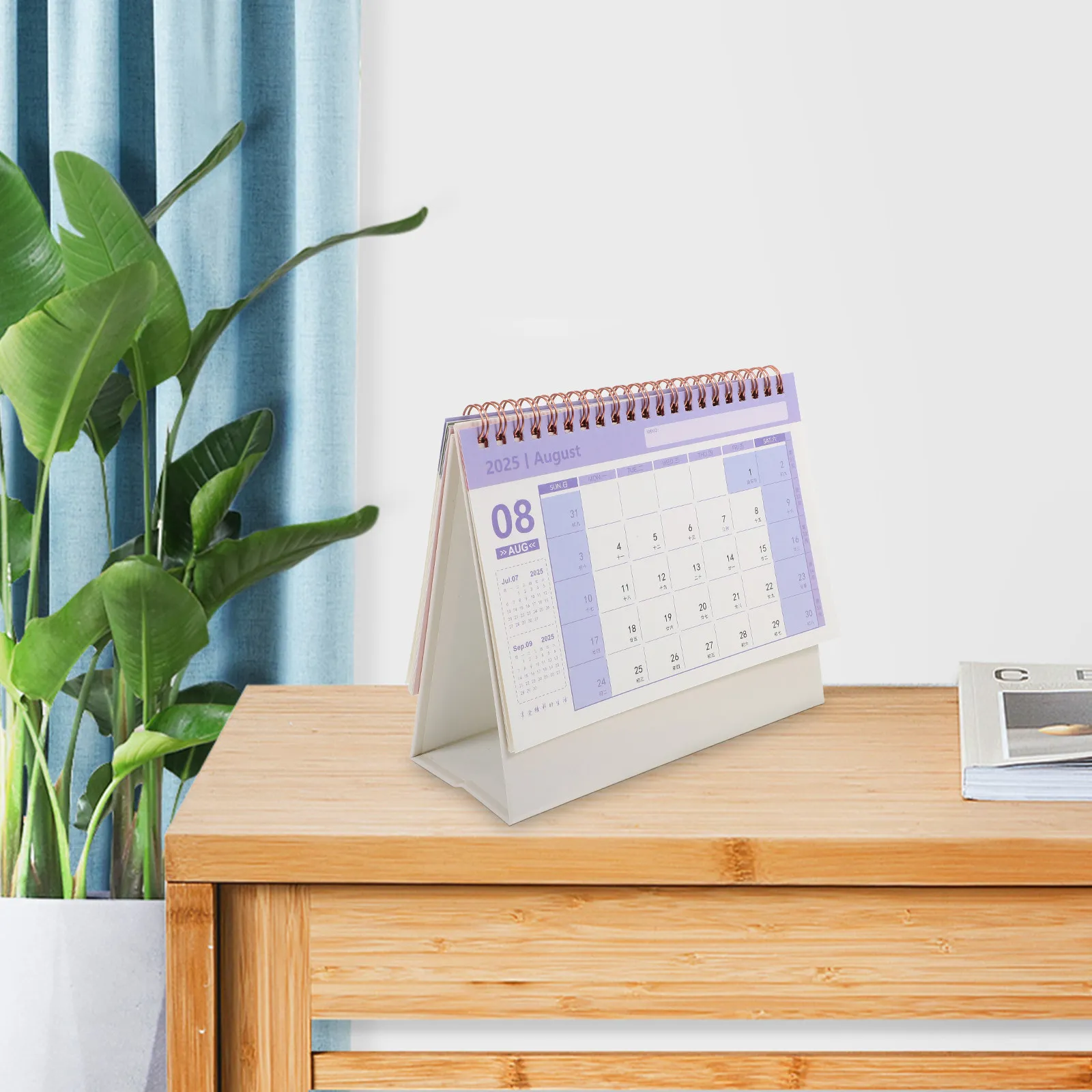 

Gold Foil Desk Minimalist Thick Paper Spiral Binding Smooth Writing Office Accessory Daily Use Month Calendar Decorative