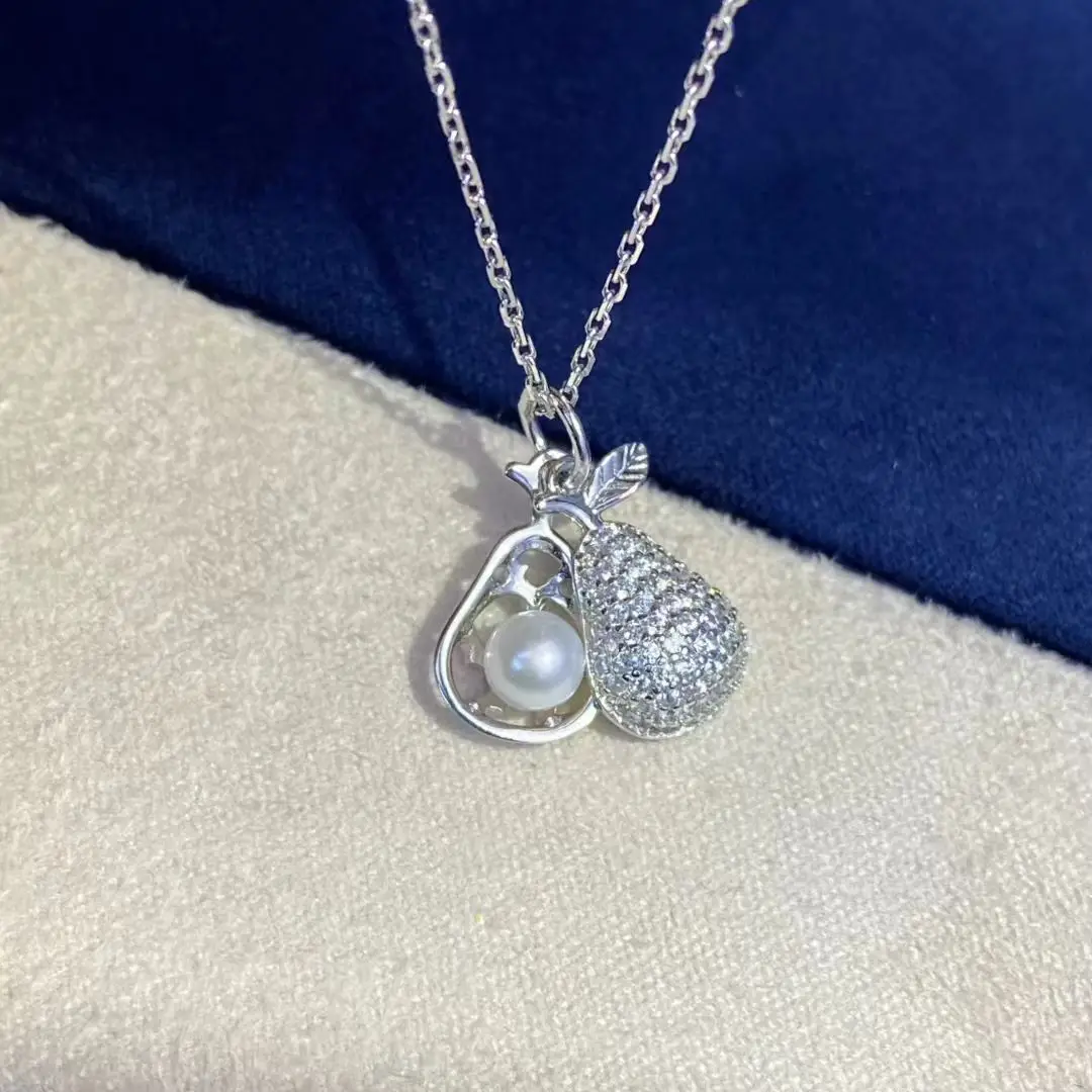 

Wholesale S925 Sterling Silver Pendant Mount Base Mountings Findings Parts Fittings Accessories for 3-4mm Pearls 5pcs/lot