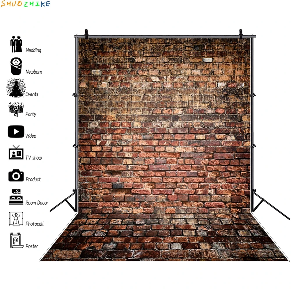 

Wall Backdrops For Photography Brick Old Wallpaper Party Baby Portrait Photographic Backgrounds Photocall Photo Studio