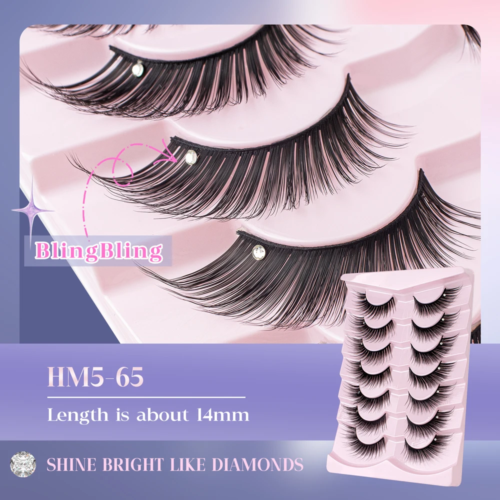 New Cat-Eye Mink Eyelashes Curled Winged Natural Realistic Messy End Eye Elongated Thick False Eyelashes Soft Fake Eyelashes