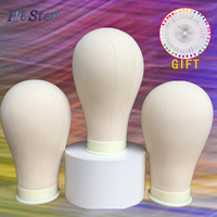 H&STAR 21-23inch Canvas Block Wig Head For Hairstyling Wigs Making Display Styling Training Mannequin Manikin Head Model Head