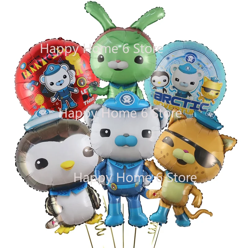 

1Set The Octonauts Balloons Polar Bear Cat Penguin Foil Ballons Cartoon Sea Animal Air Balls Children Birthday Party Decoration