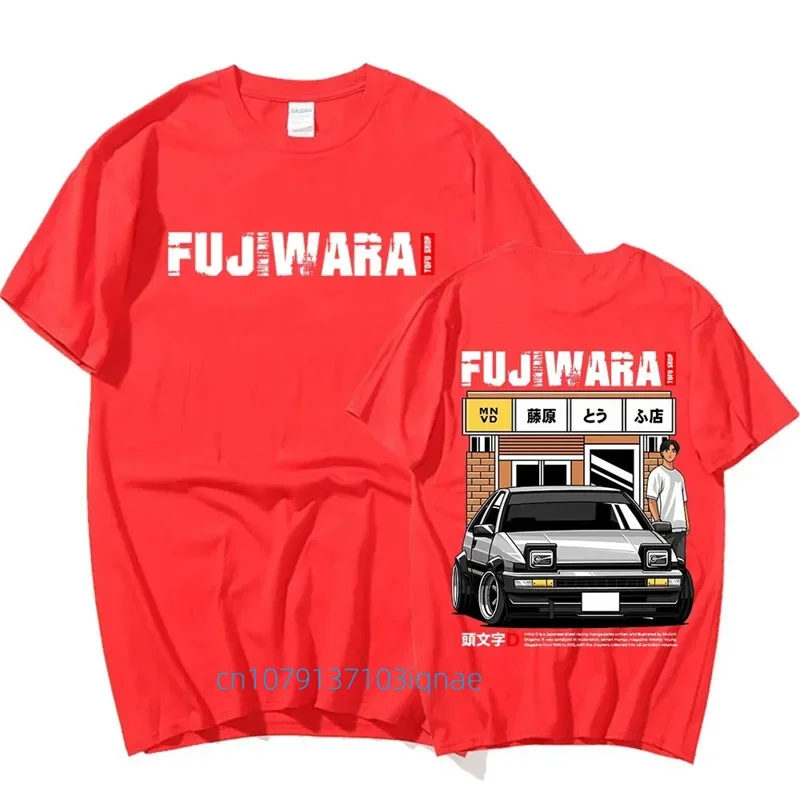 애니메이션 이니셜 D 드리프트 레이싱 카 티셔츠, 빈티지 캐주얼 반팔 티셔츠, 후지와라 타쿠미 R34 스카이라인 GTR JDM, AE86