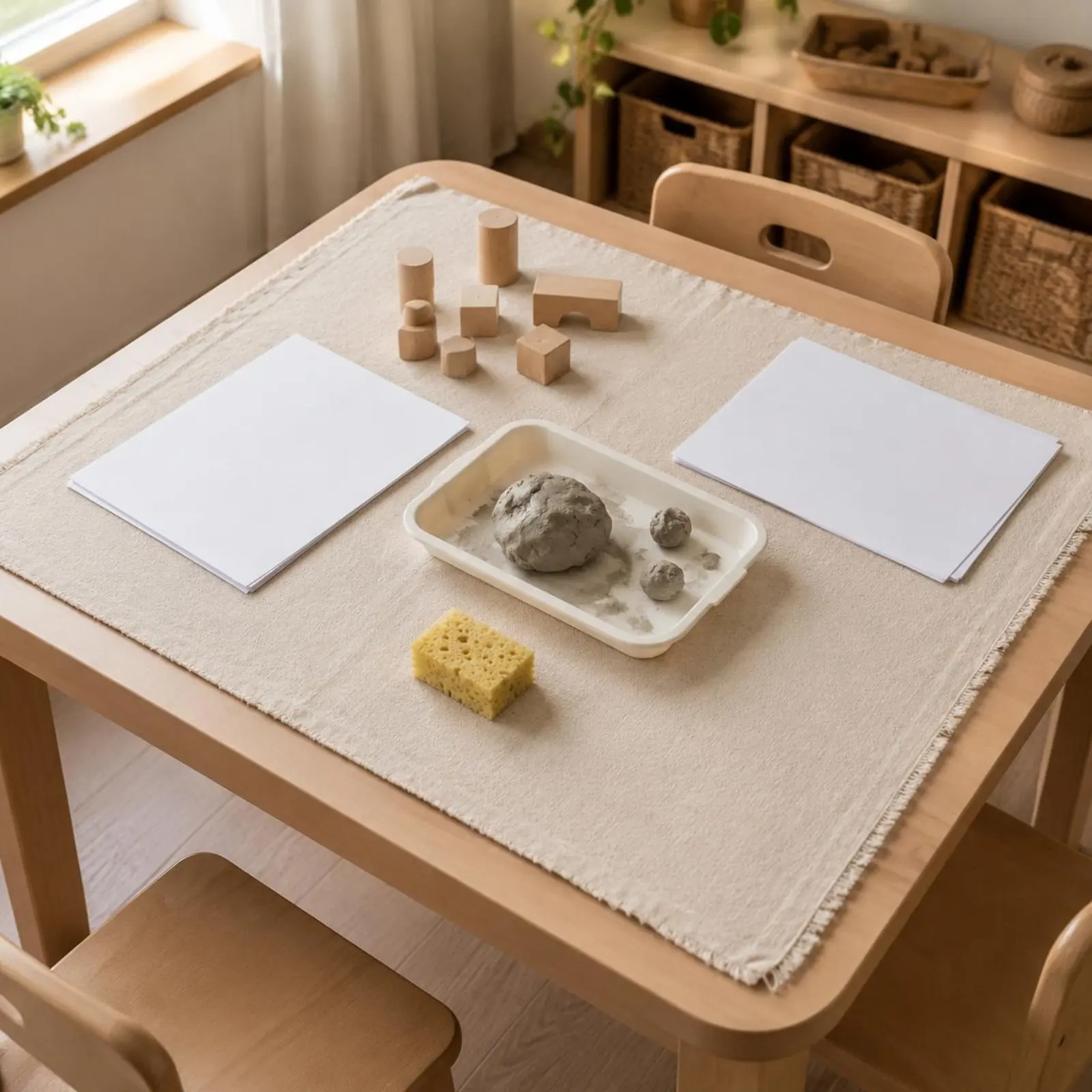 

Pottery Linen Mat Safeguarding Clay Modeling Cloth Pottery Work Mat Foldable Tablecloth Wear Resistant for Kindergarten