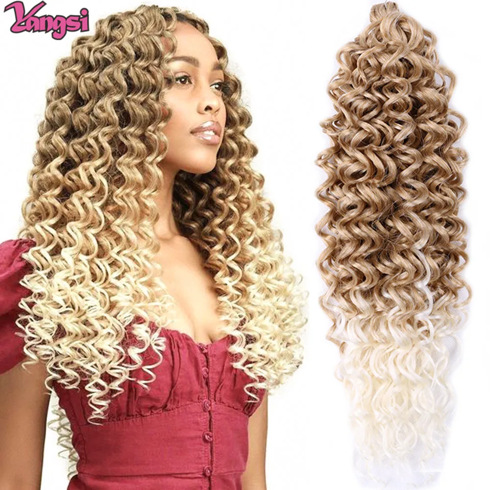 

Ocean Wave Braiding Hair Extension Crochet Braids Synthetic Hair Hawaii Afro Curl Ombre Curly Blonde Water Wave Braid For Women