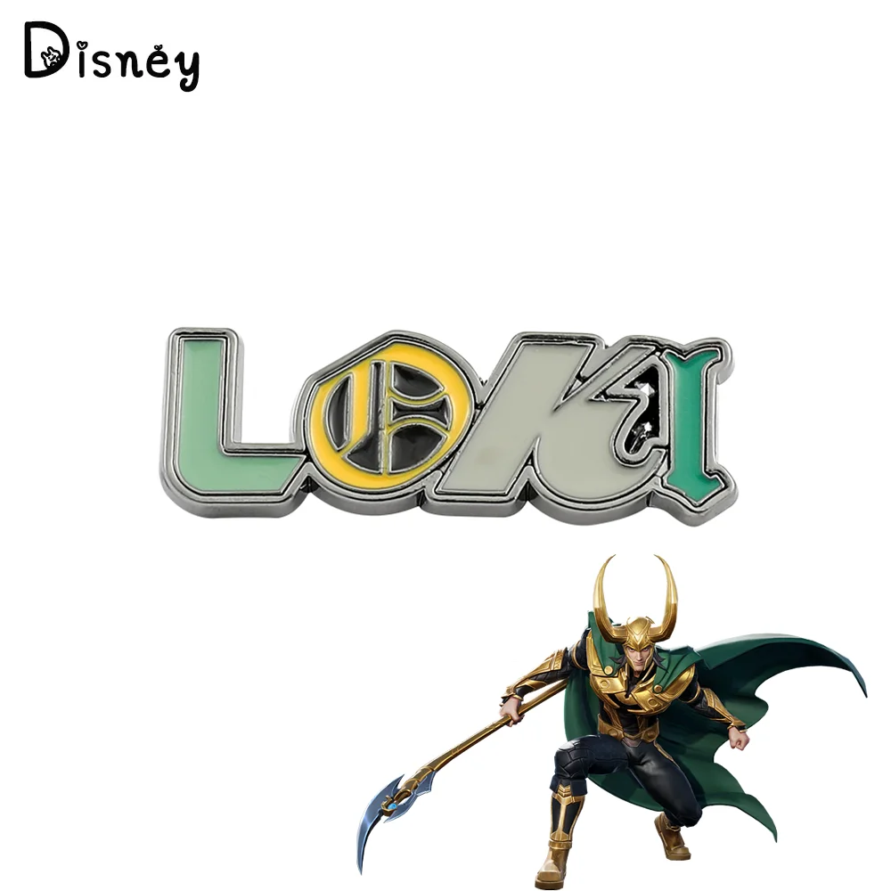 Marvel Superhero God Of Tricks Loki Brooch The Avengers LOKI Logo Badge Metal Enamel Pin Clothes Backpack Pin Jewelry Gifts