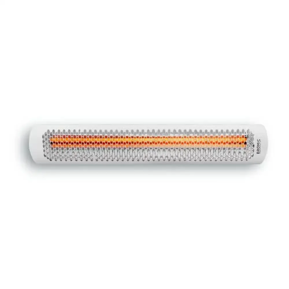 56-Inch 6000W Dual Element Electric Infrared Patio Heater Residential and Commercial Use White Stainless Steel Sleek Design