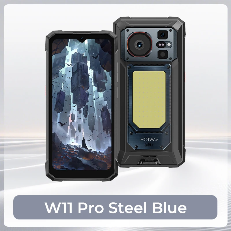 HOTWAV Nieuwste W11 Pro Android 16 Octa-core Robuuste Telefoon 6.6'' FHD+ 120Hz Scherm 20800mAh Grote Batterij 33W Snelladen Smartphone 6GB RAM 256GB ROM Super Campinglamp 64MP+20MP+16MP Camera