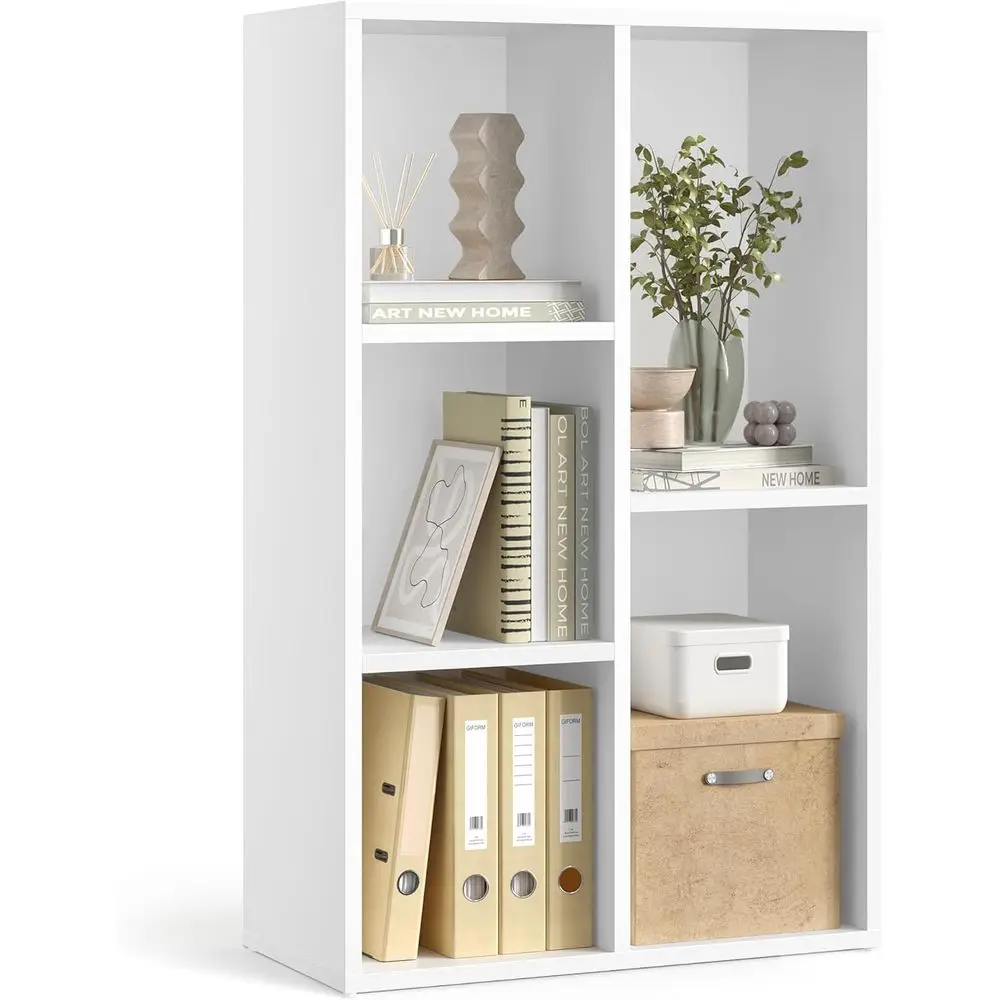 

Книжный шкаф из 5 модулей, с выдвижными полками и органайзером-кубиками, стеллаж для небольших помещений, гостиной, спальни, дома