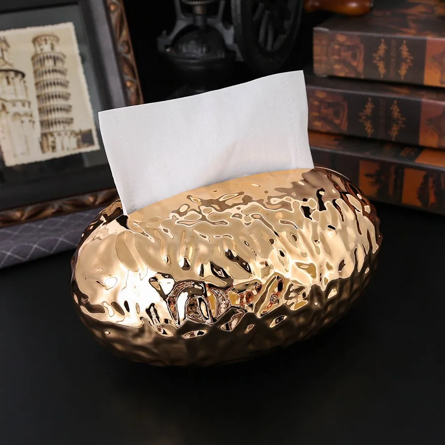 Simple Egg Shape Plastic Tissue Box Tissue Box Simple Ripple Household Living Room Dining Table Napkin Storage Box
