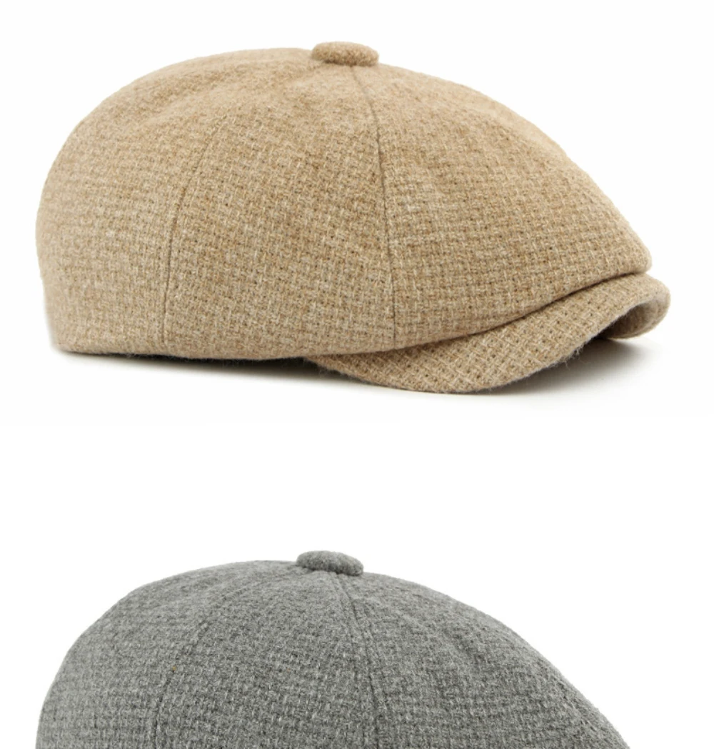 HT4888 Berets Herbst Winter Wolle Mischung Hüte für Männer Frauen Künstler Maler Baskenmütze Hut Männlich Weiblich Flache Kappe Ivy Achteckige Baskenmütze Kappen – Detail 6