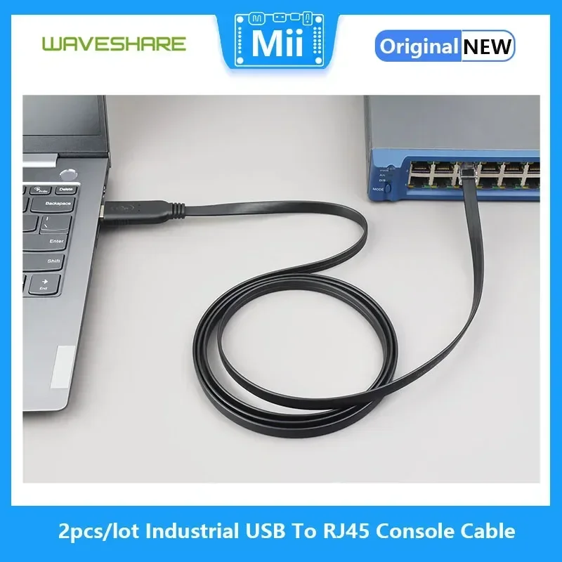 2pcs/lot Waveshare Industrial USB To RJ45 Console Cable, USB Type A to RJ45 Console Male Port, Original FT232RL Chip