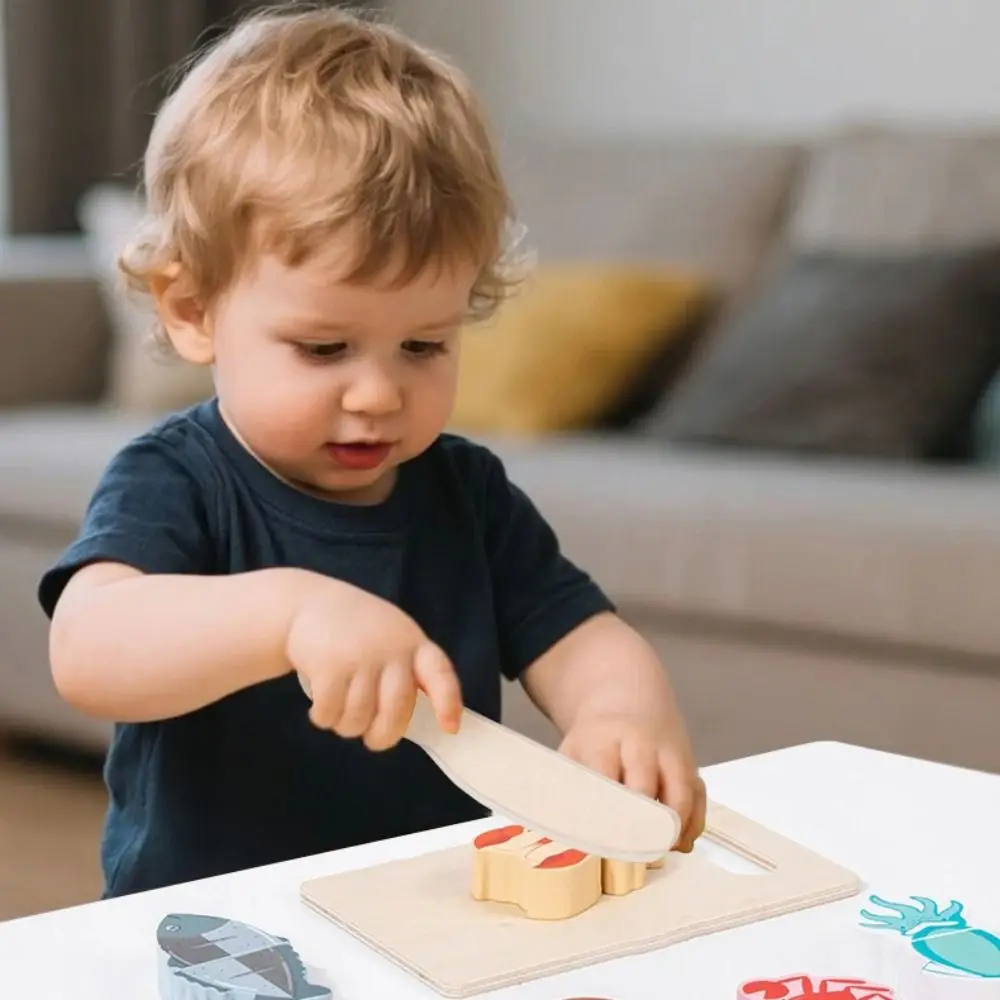 1 ชุดครัวไม้ตัดผลไม้ของเล่นแกล้งทําเป็นผักเล่นอาหารจําลอง Pretend ของเล่น Cognitive Interactive