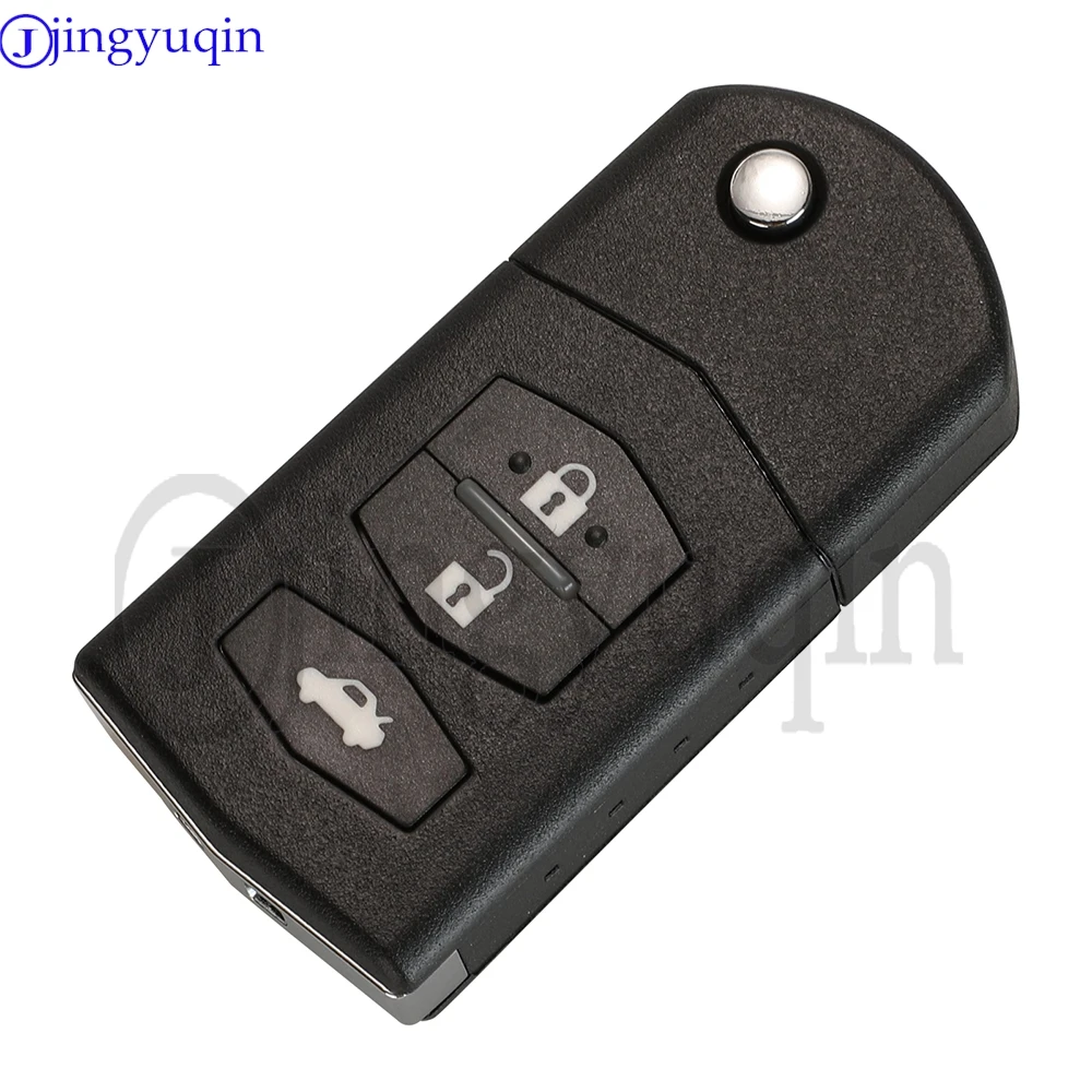 jingyuqin 433MHz Folding Remote key Car Starter ID63-80bit For Mazda 2 3 5 6 Mitsubishi system SKE126-01 SKE126-A1 3/2 Buttons