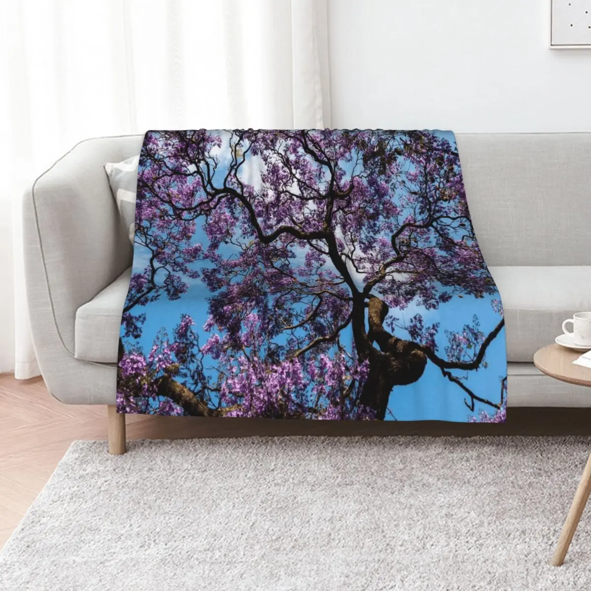 

Gift Idea Jacaranda Throw Blanket Blankets For Bed Flannel Fabric Heavy Plush Blankets