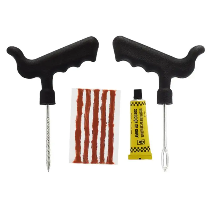 AliExpress Car Bike Truck Motorcycle Tire Repair Kit Studding Tool Set Tubeless Tyre Puncture Plug Patch Strip Glue Garage Tool Accessories