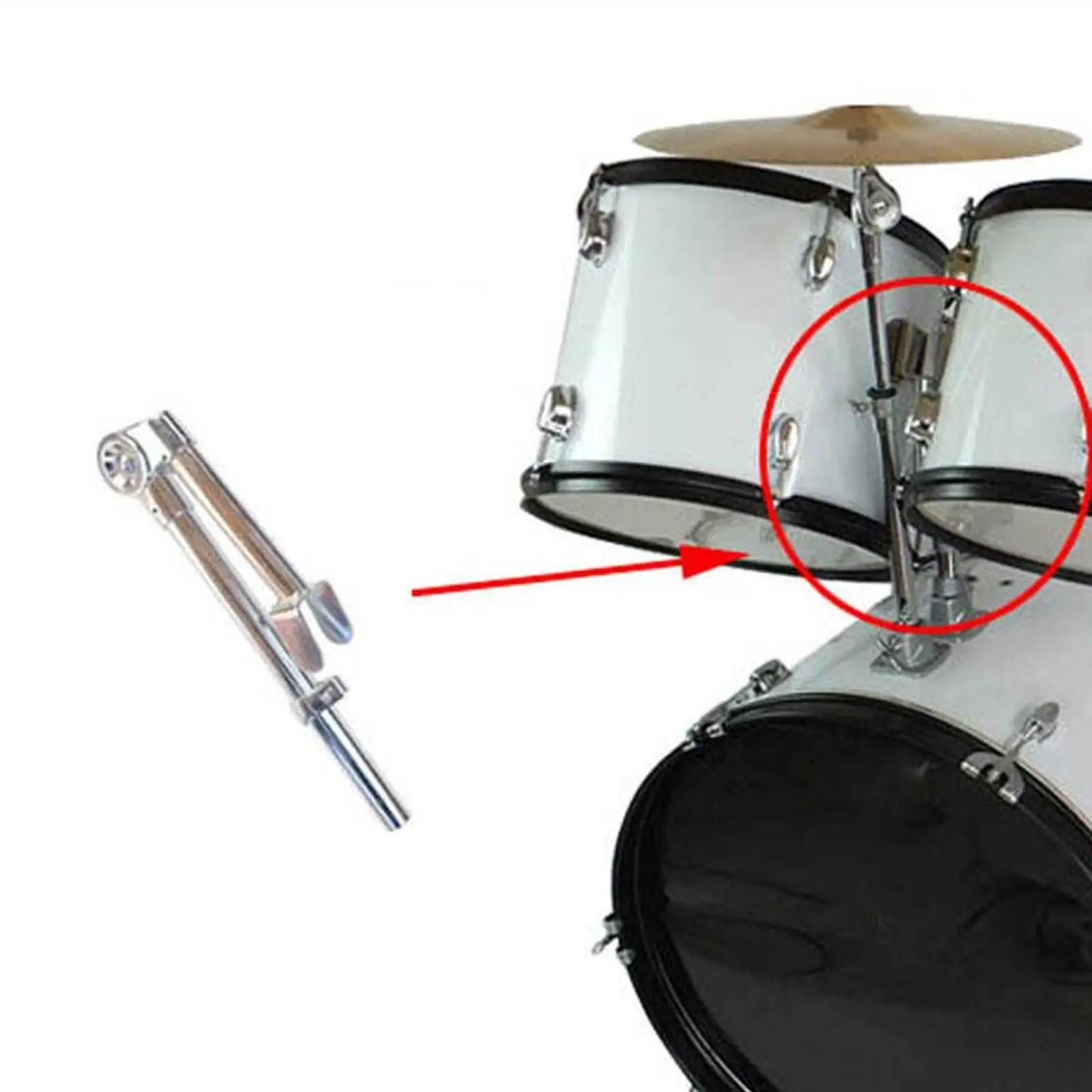 Tom Drum Bracket Drum Stand Metal Stable for Drum Set, Durable Hardware Percussion Accessory, Cowbell Support, Drum Mount