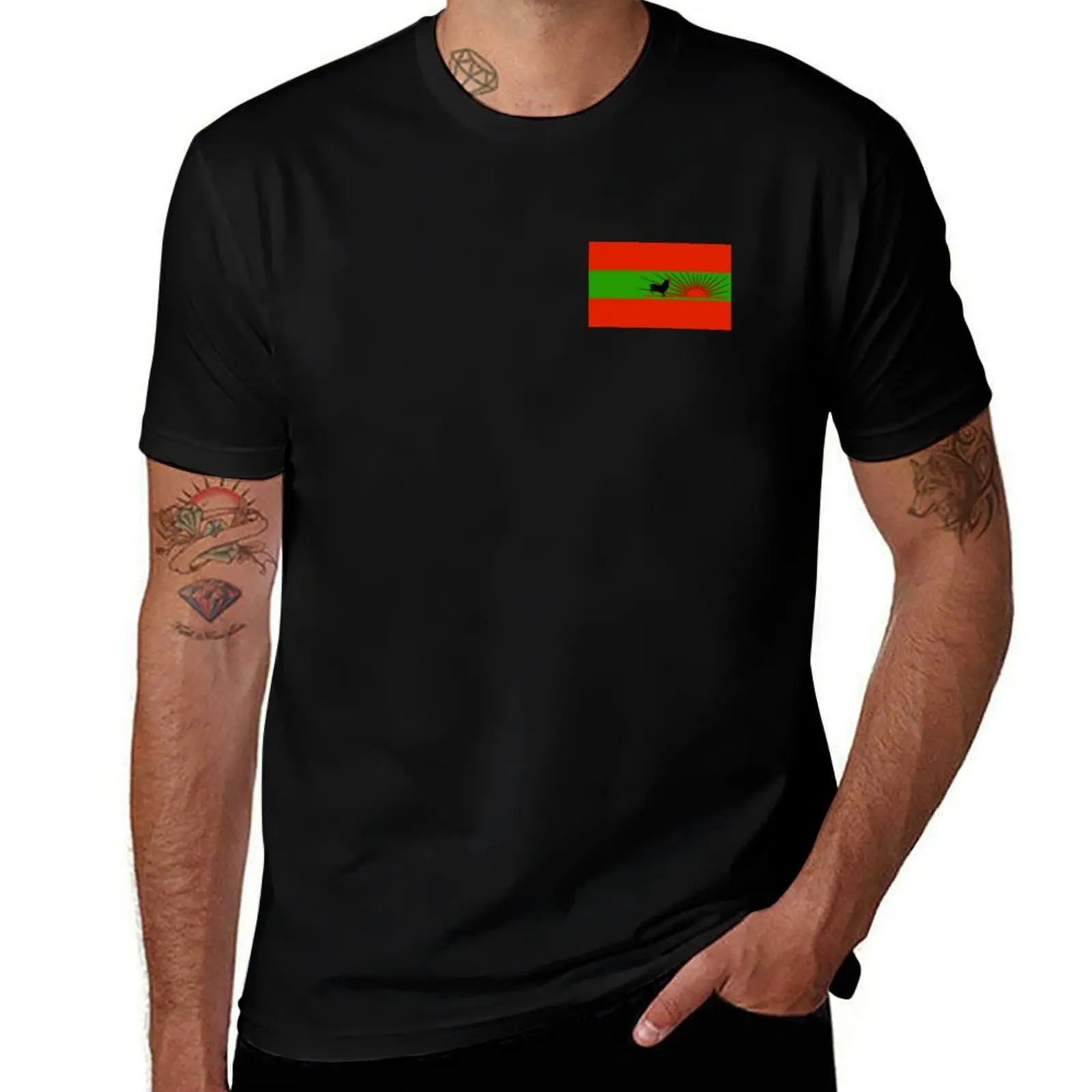 Flag of UNITA (Uni?o Nacional para a Independência Total de Angola) T-Shirt shirts graphic tee graphics mens workout shirts