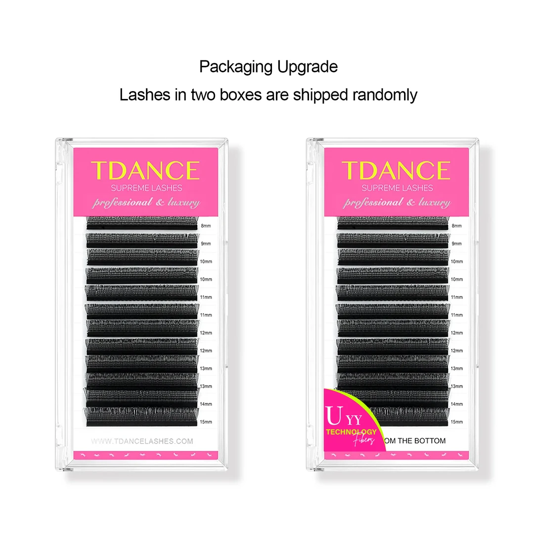 TDANCE U-Form YY Wimpernverlängerung Premium PBT C D 8–15 mm Mix natürliche weiche DIY vorgefertigte Fächerwimpern Wispy falsche Wimpern – Detail 4