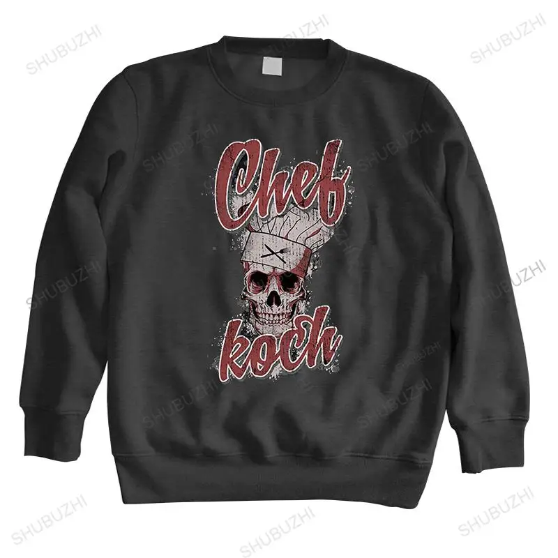 

Men streetwear brand cotton sweatshirt black hoody Fashion Chef Cook Skull mens autumn shubuzhi funny printing hoodies tops