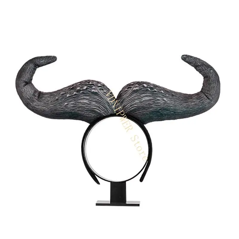 Demons Horn Bandbands Halloween Headswear Adjustable Hair Hoop Hairband D08E