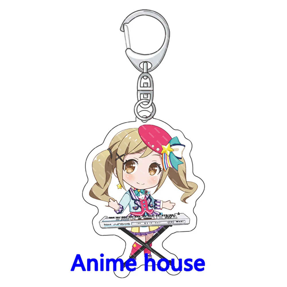 BanG Dream! Keychain Toyama Kasumi Ran Mitake Cute Figures Acrylic Key Chain Ring Holder Otaku Gift School Bag Charm Accessories