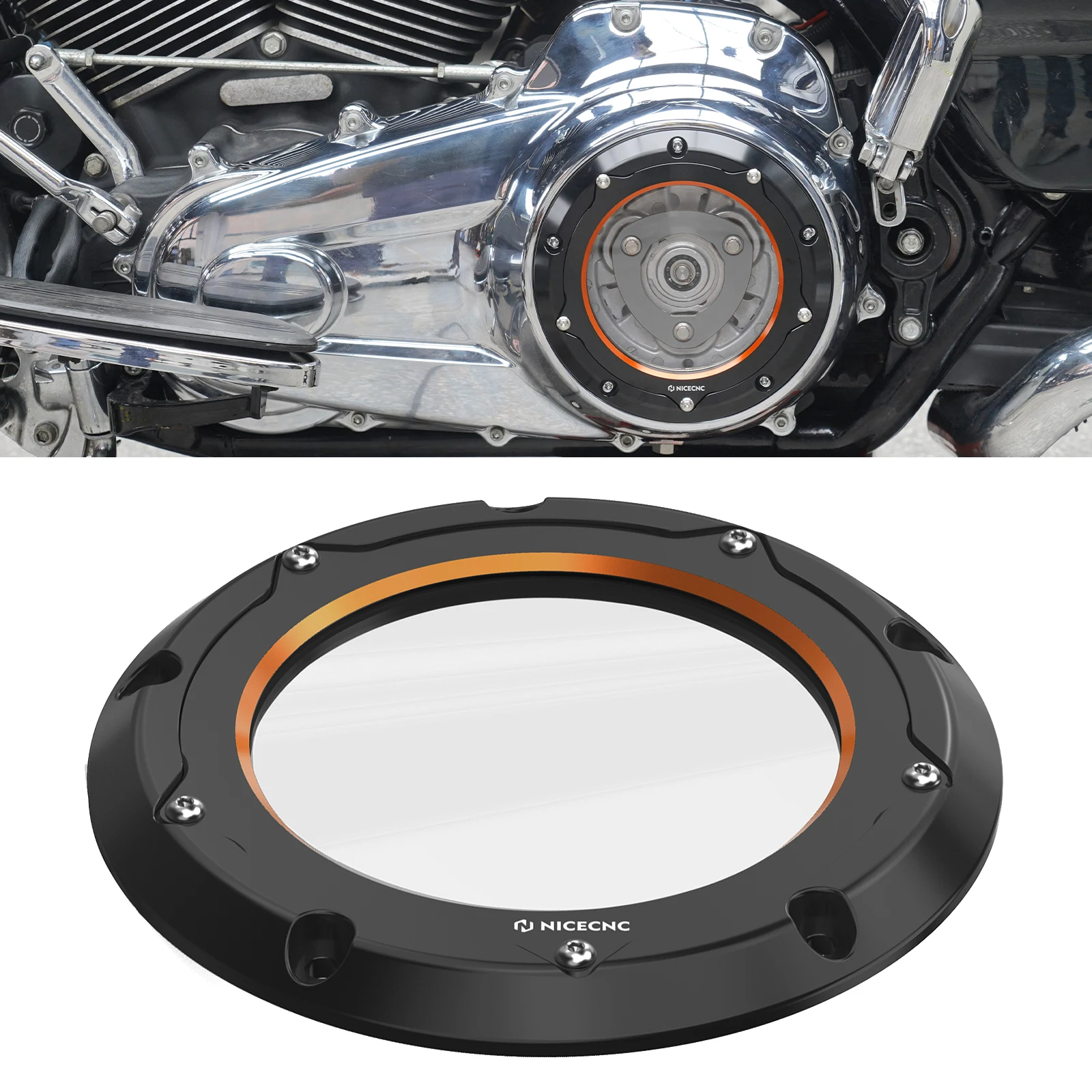 NICECNC Transparent Clutch Cover for Harley Street Glide FLHX 2016-2025 Street Glide Special 16-23 Street Glide ST FLHXST 22-23