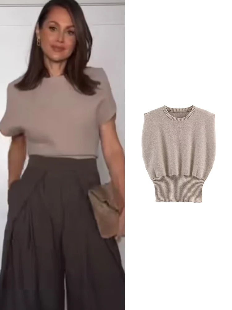 TFMLN femmes col rond tricoté gilet pull Style Simple printemps gilet mode solide décontracté débardeur femme pull