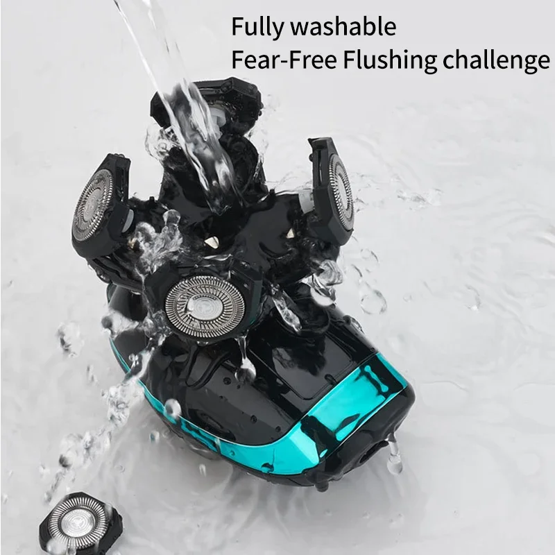 5 In 1 Men's Electric Shaver Bald Head USB Rechargeable 5 Floating Heads Beard Nose Ear Hair Trimmer Razor Clipper Facial Brush